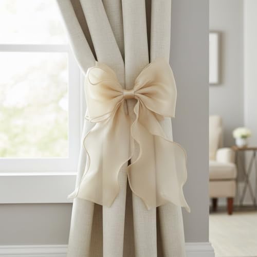 2 Pack French Lace Bow Curtain Tiebacks - Image 4