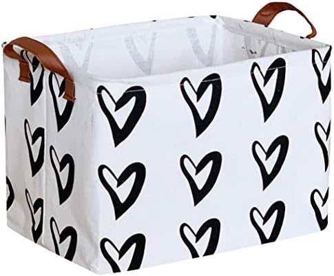 CLOCOR Heart Rectangular Storage Bin, Collapsible Waterproof Books Box by CLOCOR