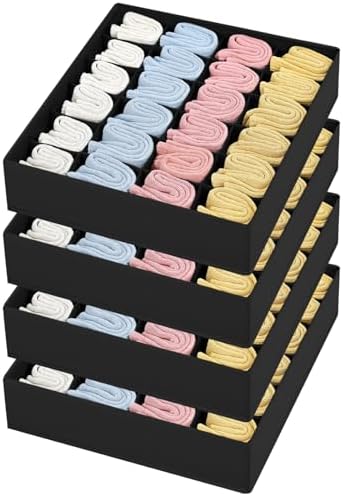 Joyoldelf Sock Drawer Organizer Divider Underwear Organizer 24-cell Fabric by APPRECIATELIFERELAXYOURSOUL