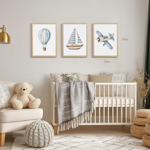 Hot Air Balloon Nursery Decor, Baby Boy Nursery Decor, Airplane Wall Decor - Image 2