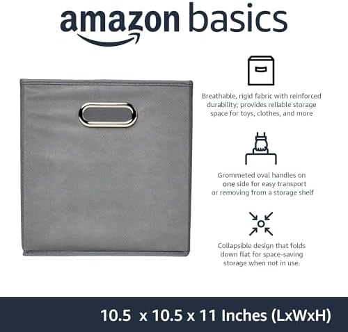 Amazon Basics Collapsible Cube Storage Bins, Space-Saving, Organizing Fabric - Image 2