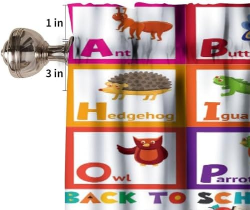 Alphabet Valances Curtains Cartoon Animal Education Letter Pattern Window - Image 3