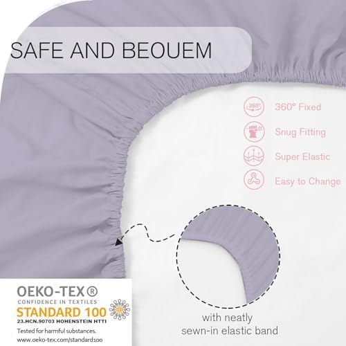 Little Grape Land Bassinet Sheets 4 Pack, Ultra Soft Baby Bassinet Fitted Sheets - Image 6