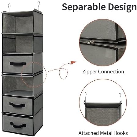 GRANNY SAYS Hanging Closet Organizer, 5 Drawers, 6 Shelves, 4 Pockets - Image 6