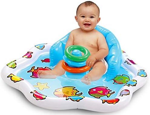Baby Splash Pad with Inflatable Backrest and Stackable Ring Toys – Sensory by BundalooProducts
