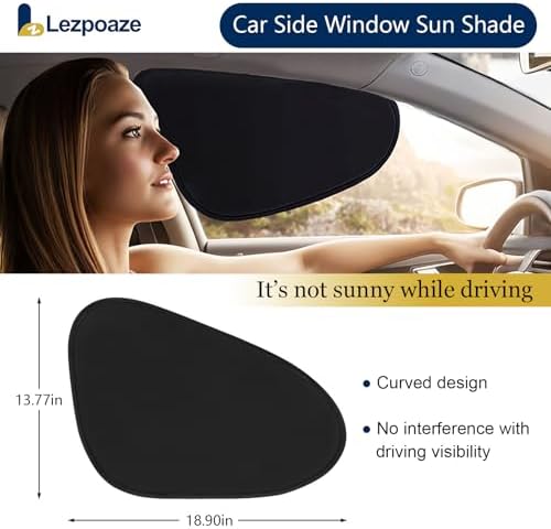 2-Pack Car Side Window Sun Shade | Black Gel Electrostatic UV Protection - Image 3