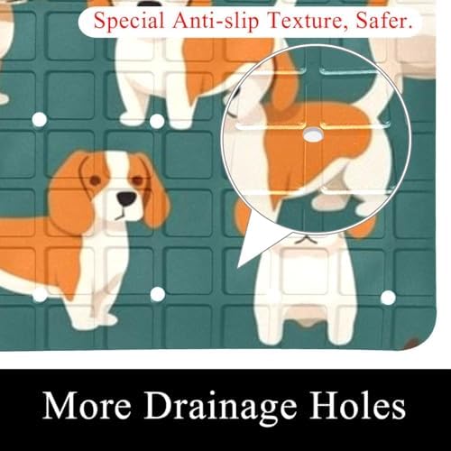 Shower Mat Bathtub Mat, 26.8x15.1 inch, Non-Slip Bath Mat - Image 2
