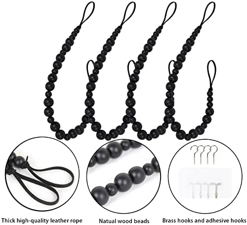 4 Pack Wood Bead Curtain Tieback, Boho Curtain Holdback - Image 6