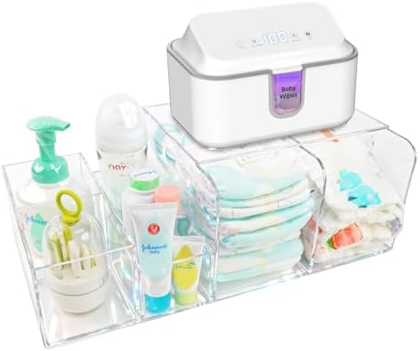 Diaper Caddy Acrylic, Baby Changing Table Organizer, Dresser Tabletop Organizer by NANYEZH