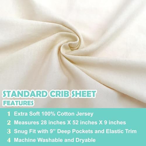 American Baby Company Cotton Fitted Crib Sheet 52x28" - Image 6