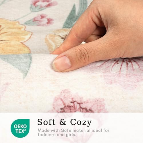 Scalloped Floral Rug 8x10, Sage Green Washable Large Area Rug - Image 6