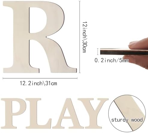 Wooden Letters 12 Inch Large Paintable Wood Letters R - Image 2