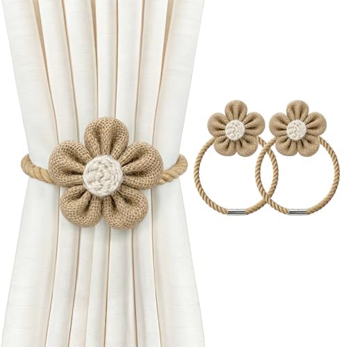VIS'V Magnetic Curtain Tiebacks, Boho Curtain Holdbacks by VISV