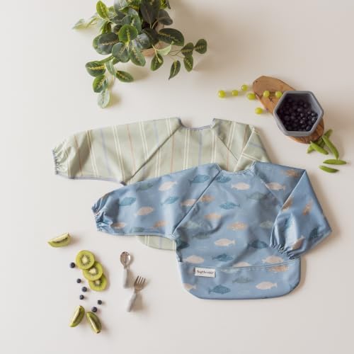 Tiny Twinkle Long Sleeve Bib for Babies&Toddlers|2-Pack Waterproof Smock Bib - Image 6