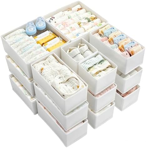 Vtopmart 18 Pack Baby Clothes Organizer, Fabric Drawer Drawer Bins by Vtopmart