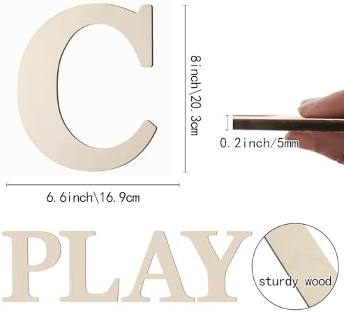 Wooden Letters 8 Inch Large Paintable Wood Letter C - Image 2