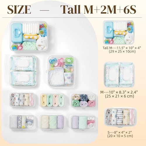 9 pcs Zipper Pouches Nesting Set, Hard Shell Toiletry Bag - Image 4