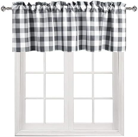 Hiasan Plaid Curtains Valances, 52W x 18L, 1 Panel - Image 2
