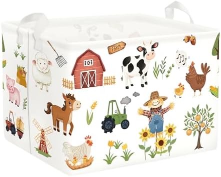Clastyle Farm Animals Baby Laundry Hamper Leaf Kid Storage Basket Boy Girl Gift by Clastyle