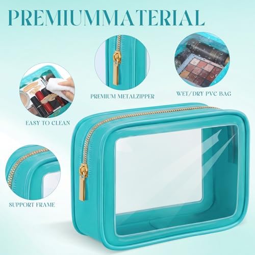 Hsei 6 Pcs Clear Makeup Bags Diaper Bag Organizer Travel Toiletry Bags - Image 3
