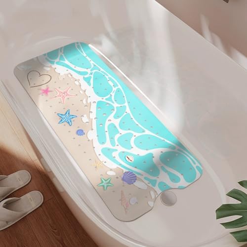 Non Slip Bathtub Mat, Extra Long Ocean Bath Mat by Unknown