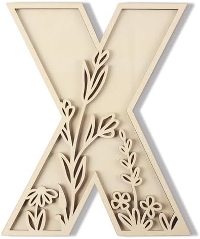 Layered 12 Inch Large Wooden Letters X by LonganCraft