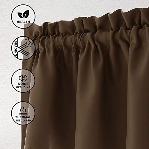Hiasan Brown Valance Curtains for Window 42 x 12 Inches 1 Panel - Image 2