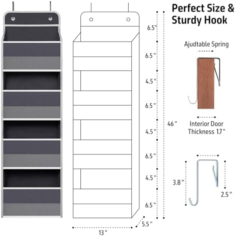 Giraffe Creation Compact Gray Over Door Organizer - Image 2