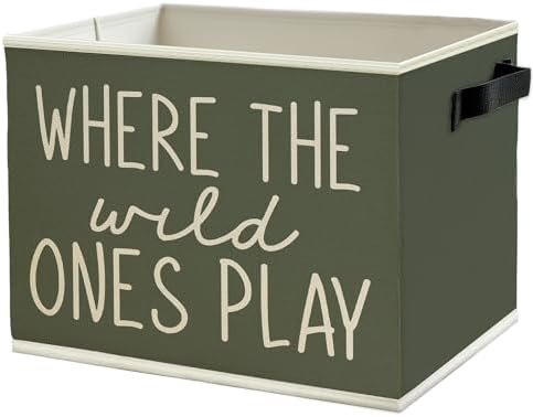 Olive Green Boho Classroom Storage Bins Box by Unknown
