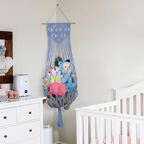 63 Inch Stuffed Animal Storage Hammock Corner, Stuffy Plushie Net - Image 2