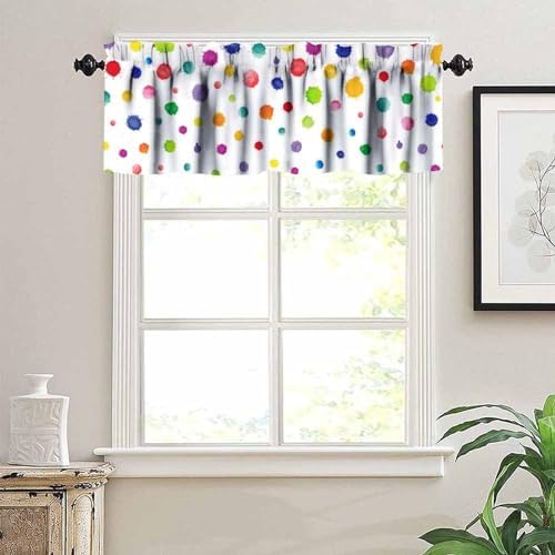 Colorful Polka Dot Valances Kids Curtains Abstract Watercolor Cute Graffiti - Image 5