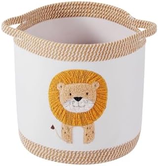 Blanket Baskets Laundry Hamper Lion Nursery Storage Basket, Woven Cotton Rope by Unknown