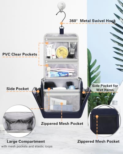 Relavel Hanging Toiletry Bag for Men, Travel Makeup Bag for Women - Image 2