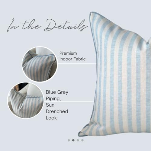 Jillien Harbor Throw Pillow for Home Harvey Striped Style Pillow Cover Coastal - Image 6