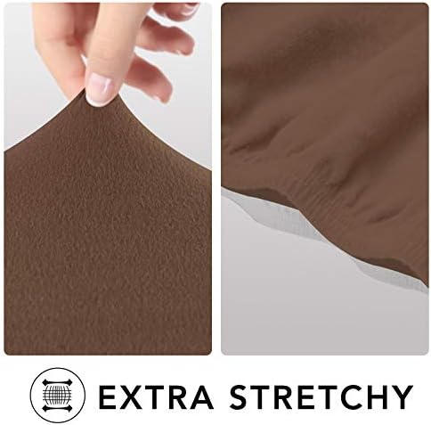 PureFit Stretch Couch Covers for Sofa 4 Seater Slipcovers Brown - Image 4