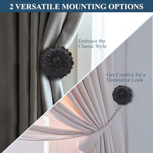 The Metal Magician Wall Mounted Floral Curtain Holdbacks - Image 5