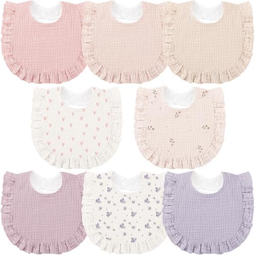 Bearmoss 8 Pack Muslin Baby Bibs by Bearmoss
