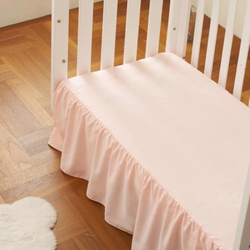 Crib Skirt with Platform, Ruffled Wave Design Baby Bed Skirt - Image 4