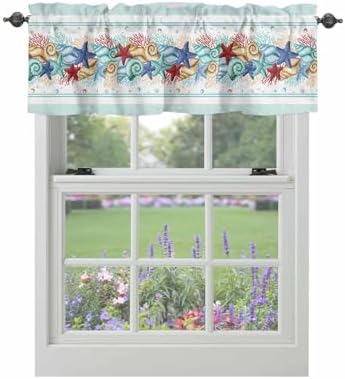 Vandarllin Coastal Beach Kitchen Curtains Valances by VandarllinHomeKitchenDecor