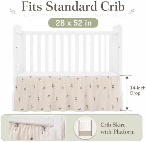Crib Skirt with Platform, Ruffled Wave Design Baby Bed Skirt - Image 4