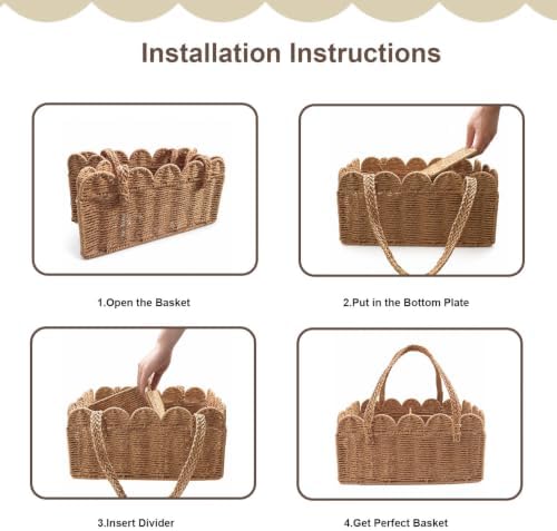 Diaper Caddy Organizer, Paper Rope Storage Baskets Nursery Bin - Image 7
