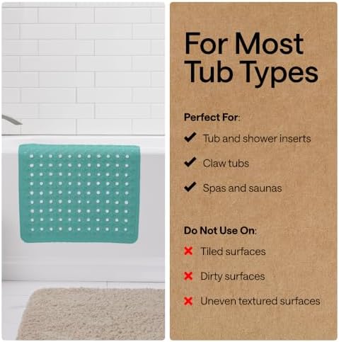 GORILLA GRIP Bath Tub Shower Mat, Bathtub Floor Liner, 35x16 Turquoise - Image 5