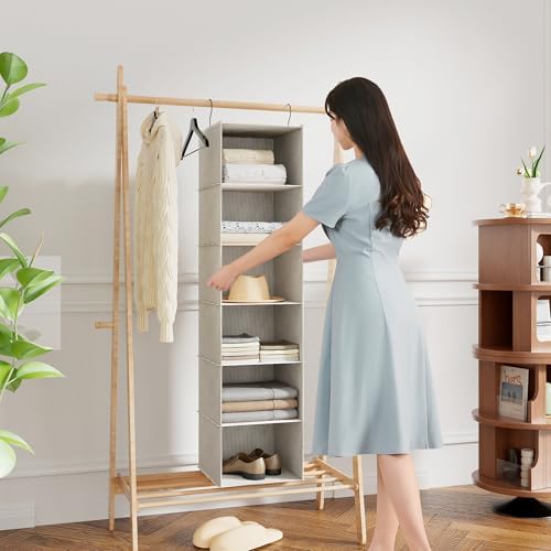 Hanging Closet Organizer 6-Tier, Oxford Wardrobe Storage - Image 2