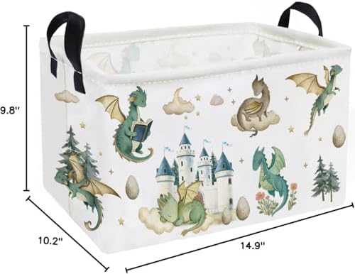 Essme Rectangular Kids Baskets, Dinosaur Storage Box, Cute Basket - Image 2