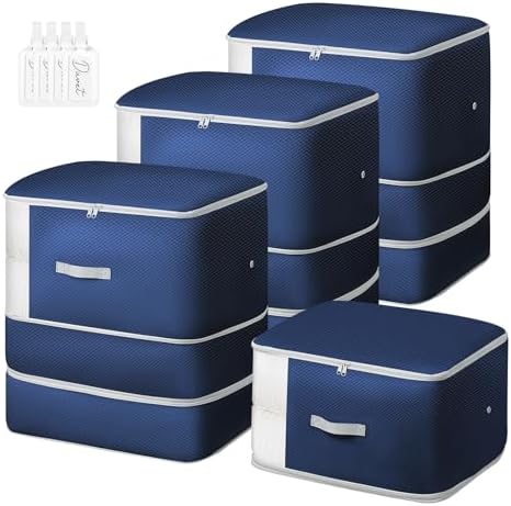 Comforter Storage Bag - 130L Blanket Storage Bags 3-Layer Ultra Space Saving by EasortmPackingCubes