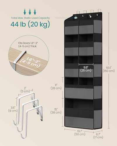 SONGMICS Over-the-Door Organizer, 5 Tier Extra Large of 9 Compartments - Image 4