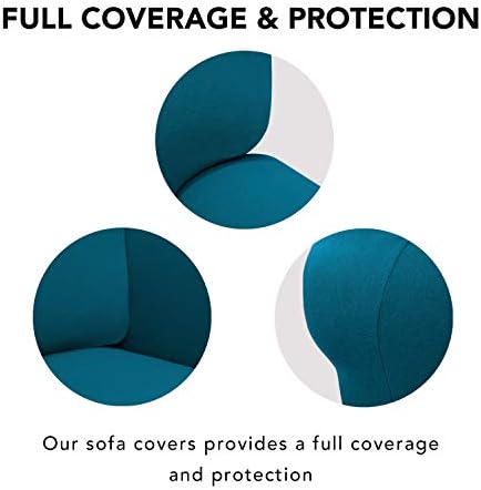 PureFit Stretch Couch Covers for Sofa Large Sofa Slipcovers Peacock Blue - Image 3