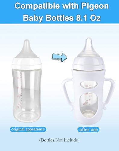 Silicone Sleeves for Pigeon Glass Bottles – 2 Pack Baby Bottle Sleeve - Image 2