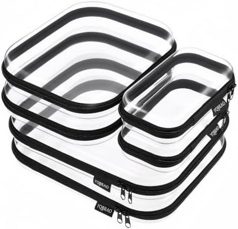 YQBRAO Clear Hard Shell Zipper Cases, 6 Multi-Size Organizers by Unknown