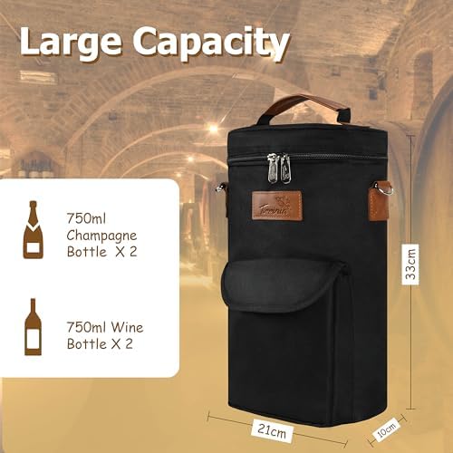 Tirrinia 2 Bottle Wine Cooler Tote Carrier - Image 5